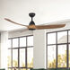 Baylor 60 inch Matte Black and Natural Wood Ceiling Fan