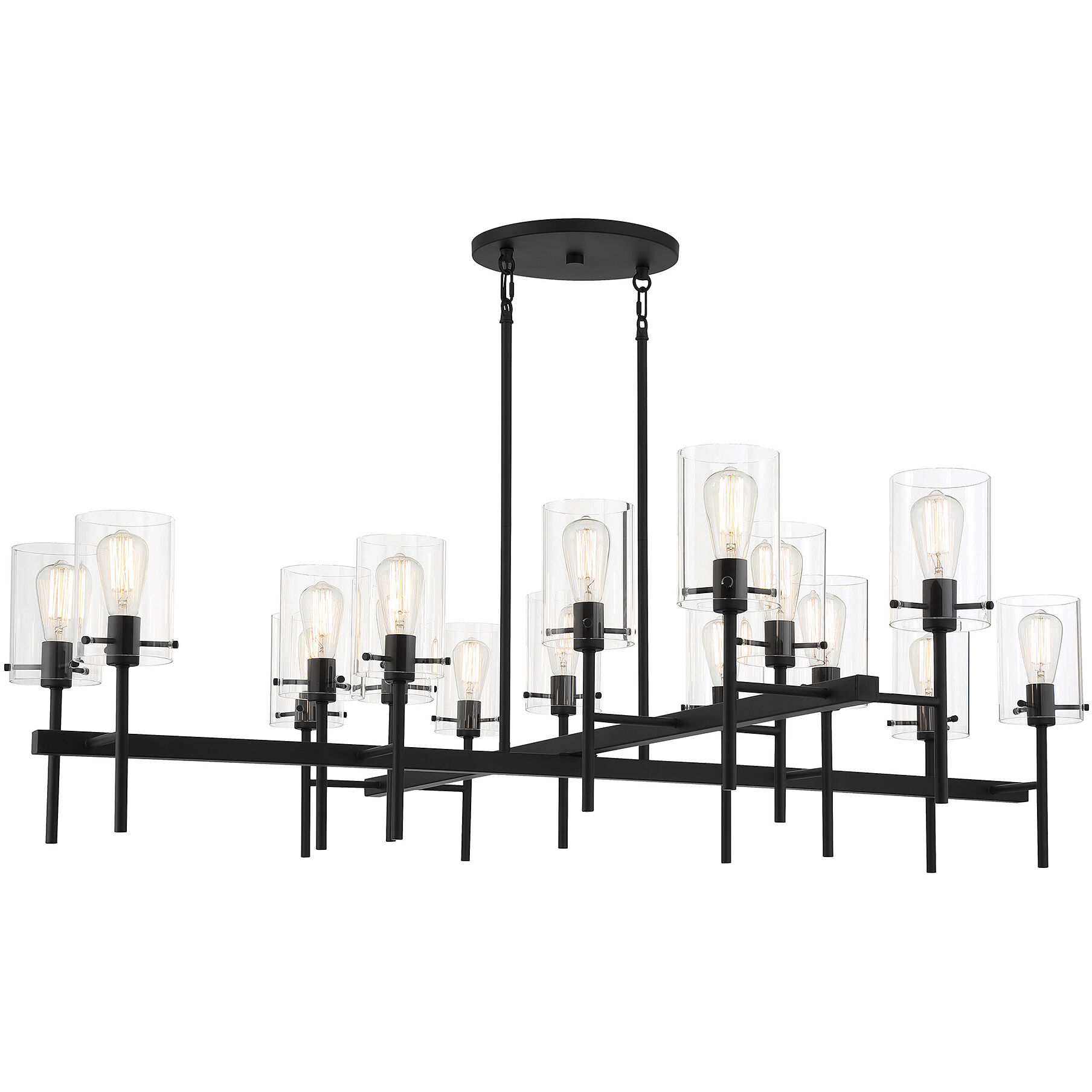 Vista 16 Light 60 inch Matte Black Chandelier Ceiling Light