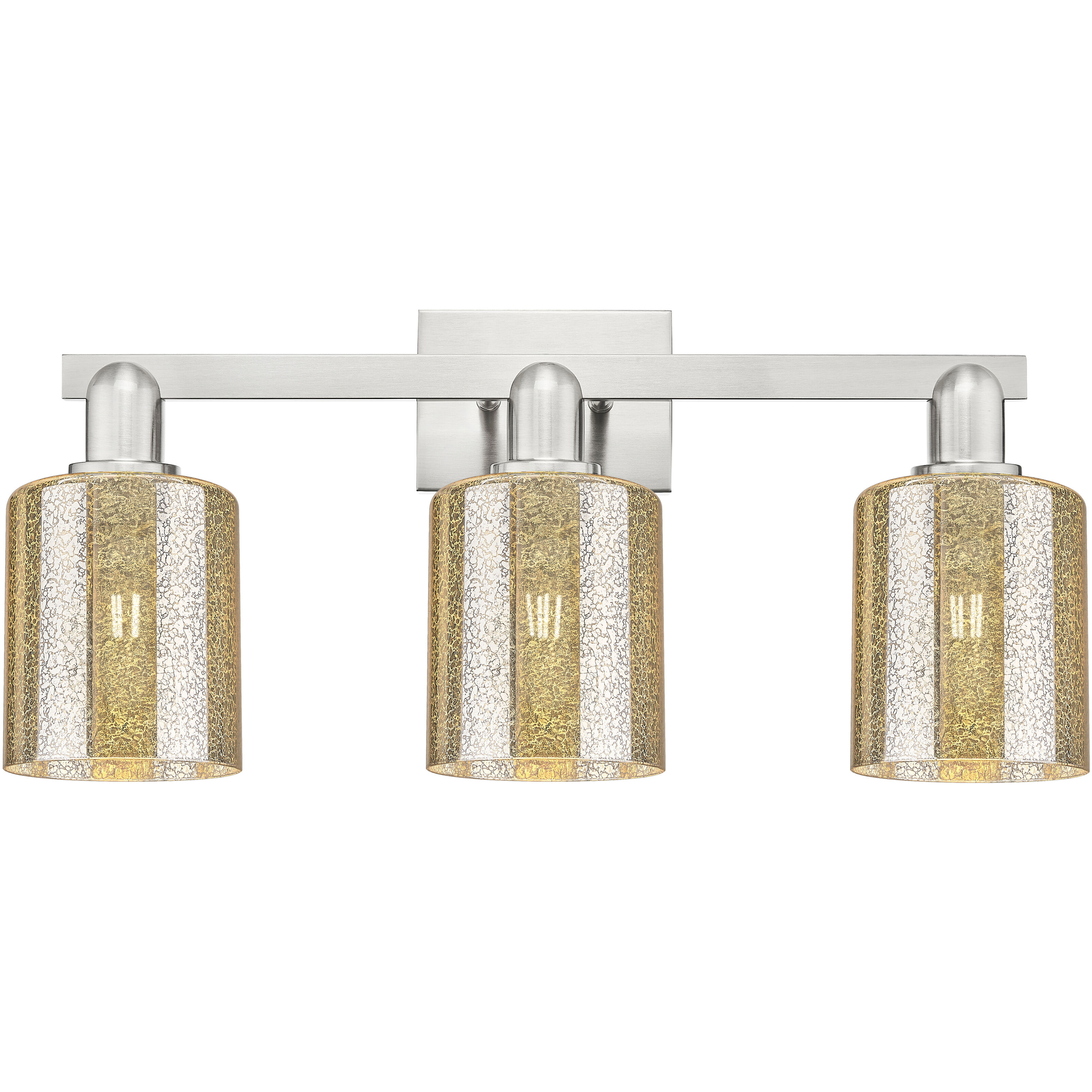 Arcadia Cobbleskill 3 Light 24 inch Brushed Satin Nickel Bath Vanity Light Wall Light in Mercury