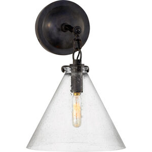 Thomas O'Brien Katie 1 Light 9 inch Bronze Decorative Wall Light in Seeded Glass