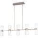 Hourglass Linear Pendant Ceiling Light in 2700K, Brushed Nickel, dweLED
