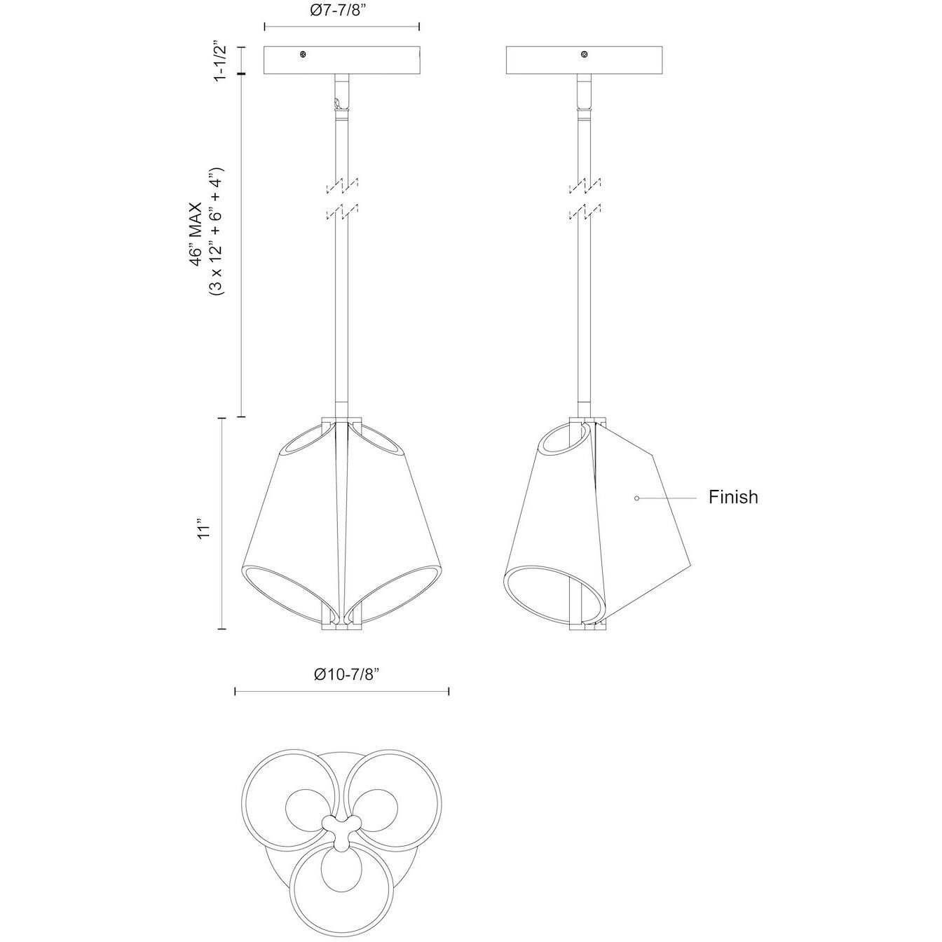 Mulberry LED 10.88 inch Brushed Gold and Light Guide Pendant Ceiling Light