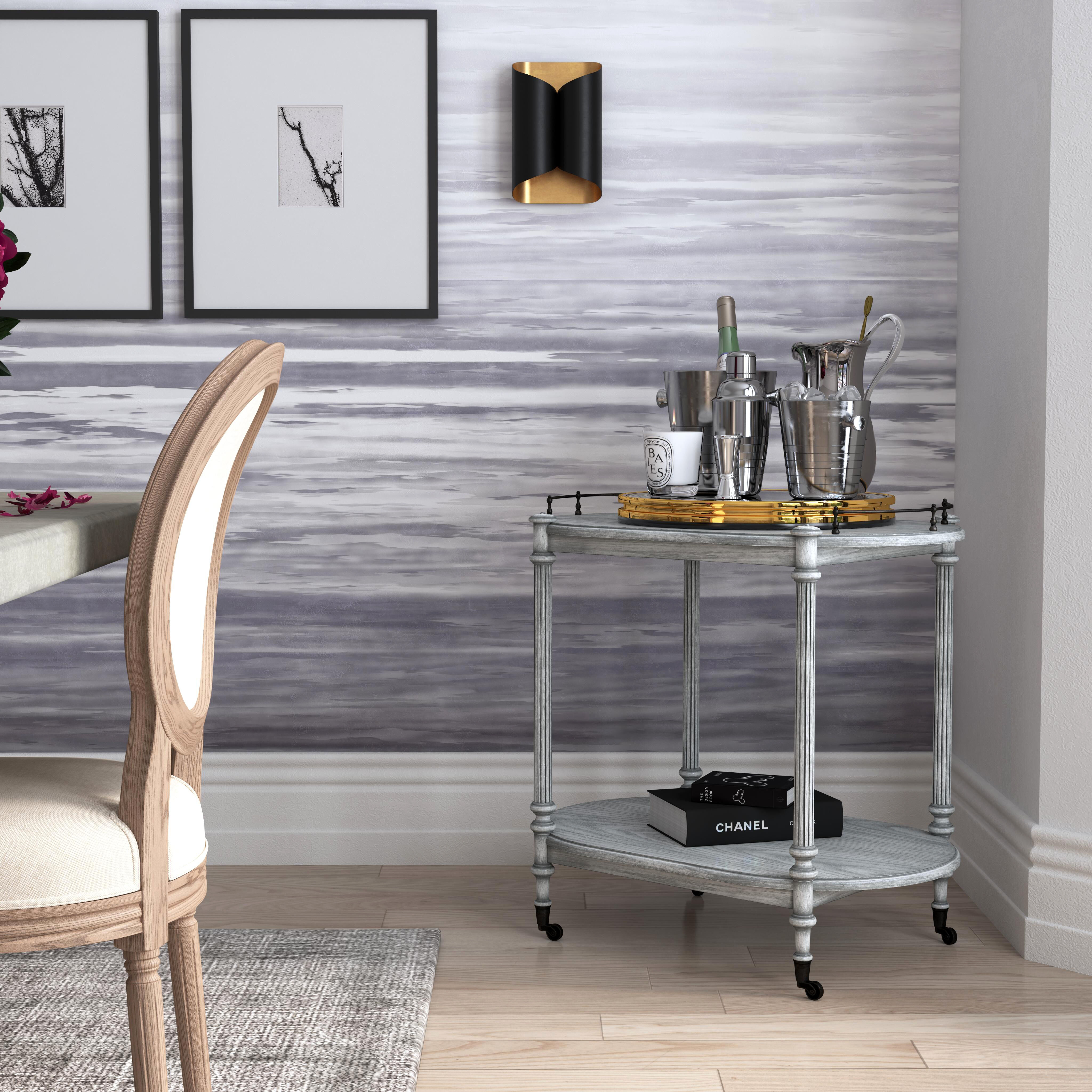Kathleen 2 Tier Bar Cart in Gray