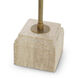 Rialta 55.12 inch 40 watt Travertine Base and Vintage Brass Floor Lamp Portable Light