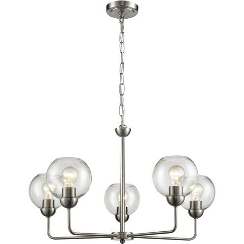 Astoria 5 Light 28 inch Brushed Nickel Chandelier Ceiling Light