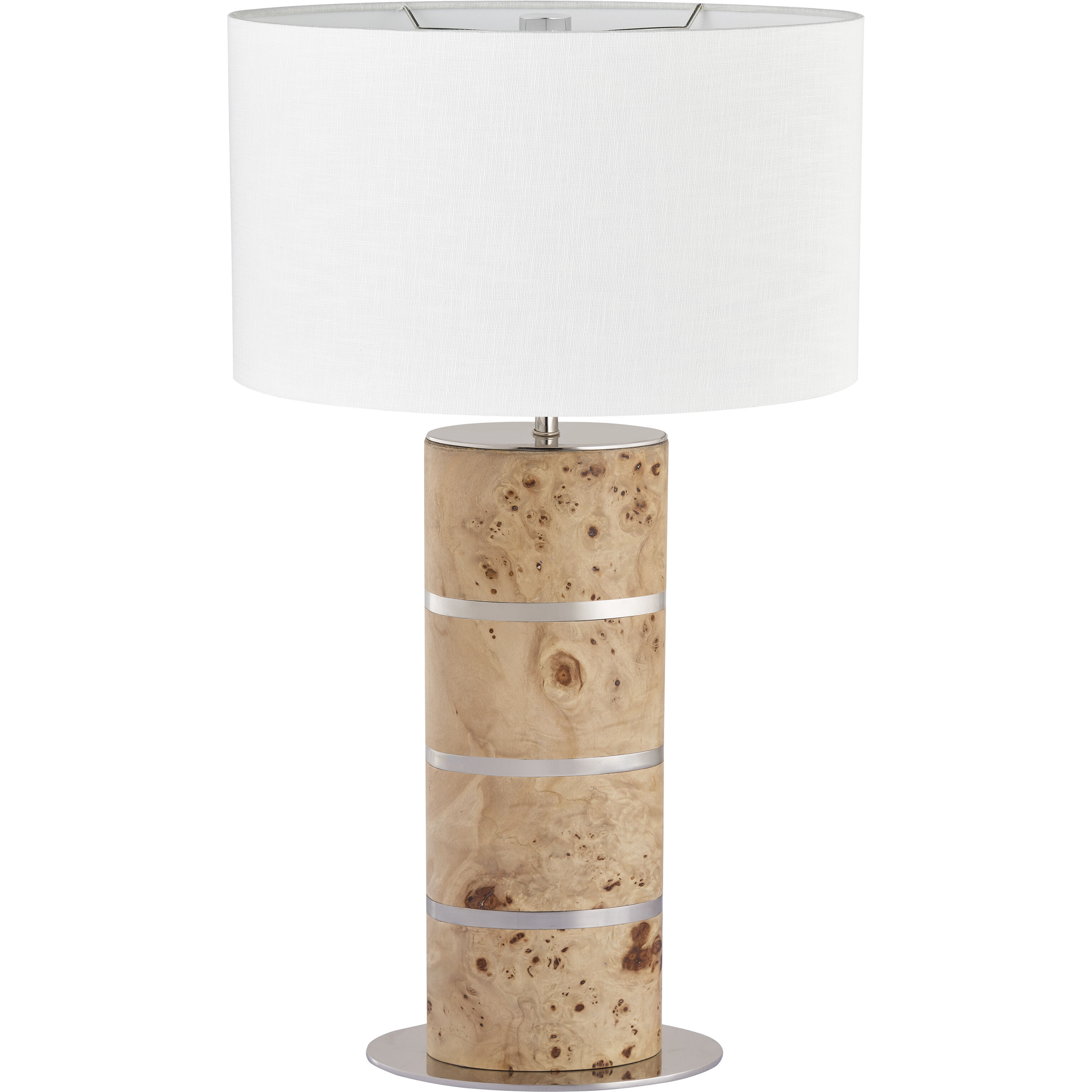 Cahill 28 inch 100 watt Natural Burl with Polished Nickel Table Lamp Portable Light