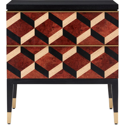 Sergio Chestnut Burl/Black/Ash/Brass Chest