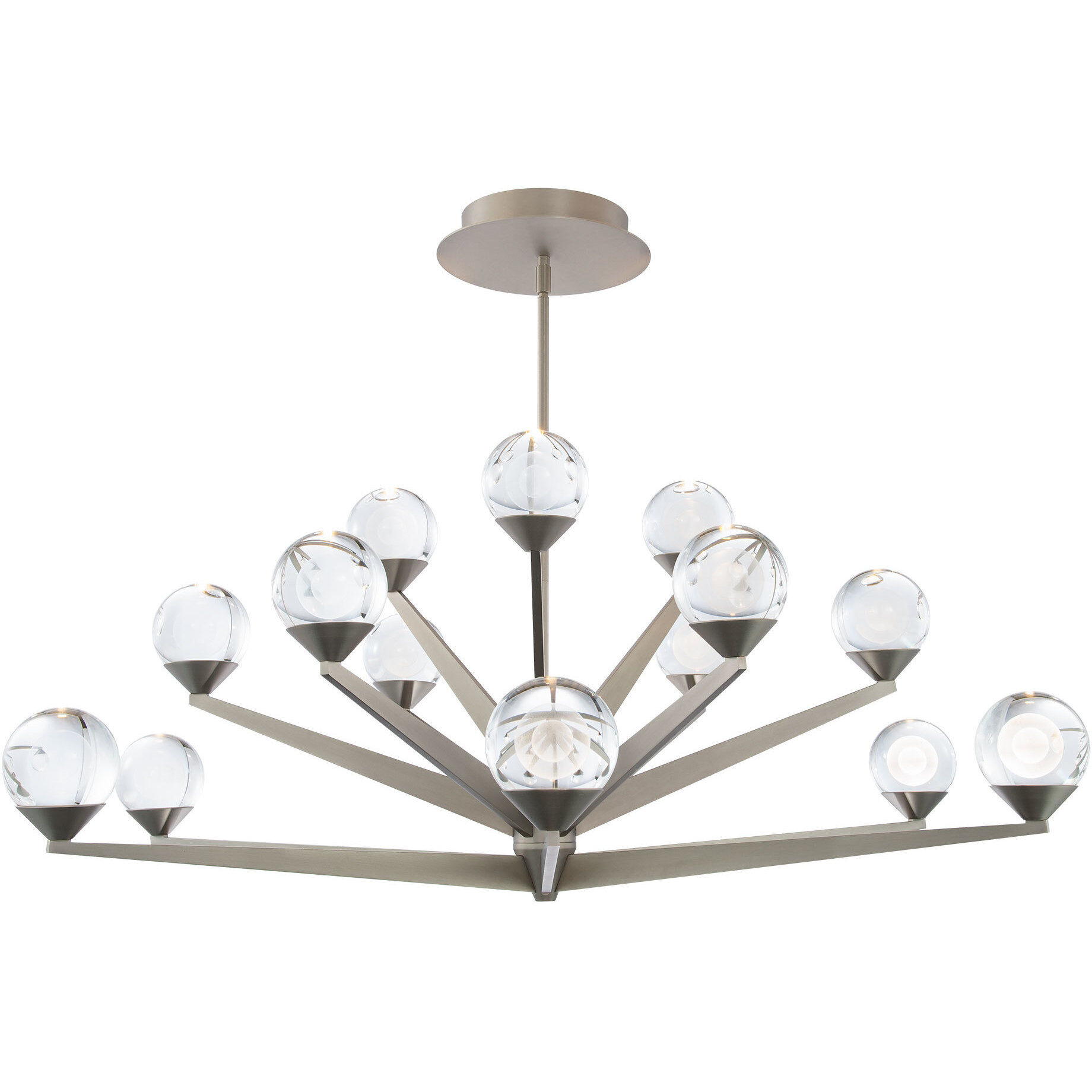 Double Bubble 15 Light 42 inch Satin Nickel Chandelier Ceiling Light