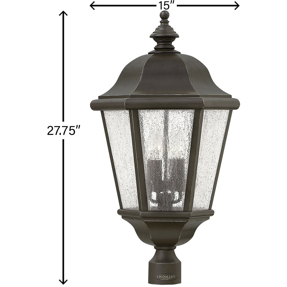 Estate Series Edgewater LED 28 inch Oil Rubbed Bronze Outdoor Post Mount Lantern, Extra Large