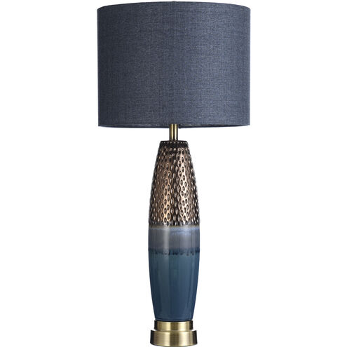 Signature 37 inch 150 watt Blue and Copper with Bedford Table Lamp Portable Light