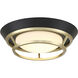 Beam Me Up LED 11 inch Coal And Satin Brass Flush Mount Ceiling Light