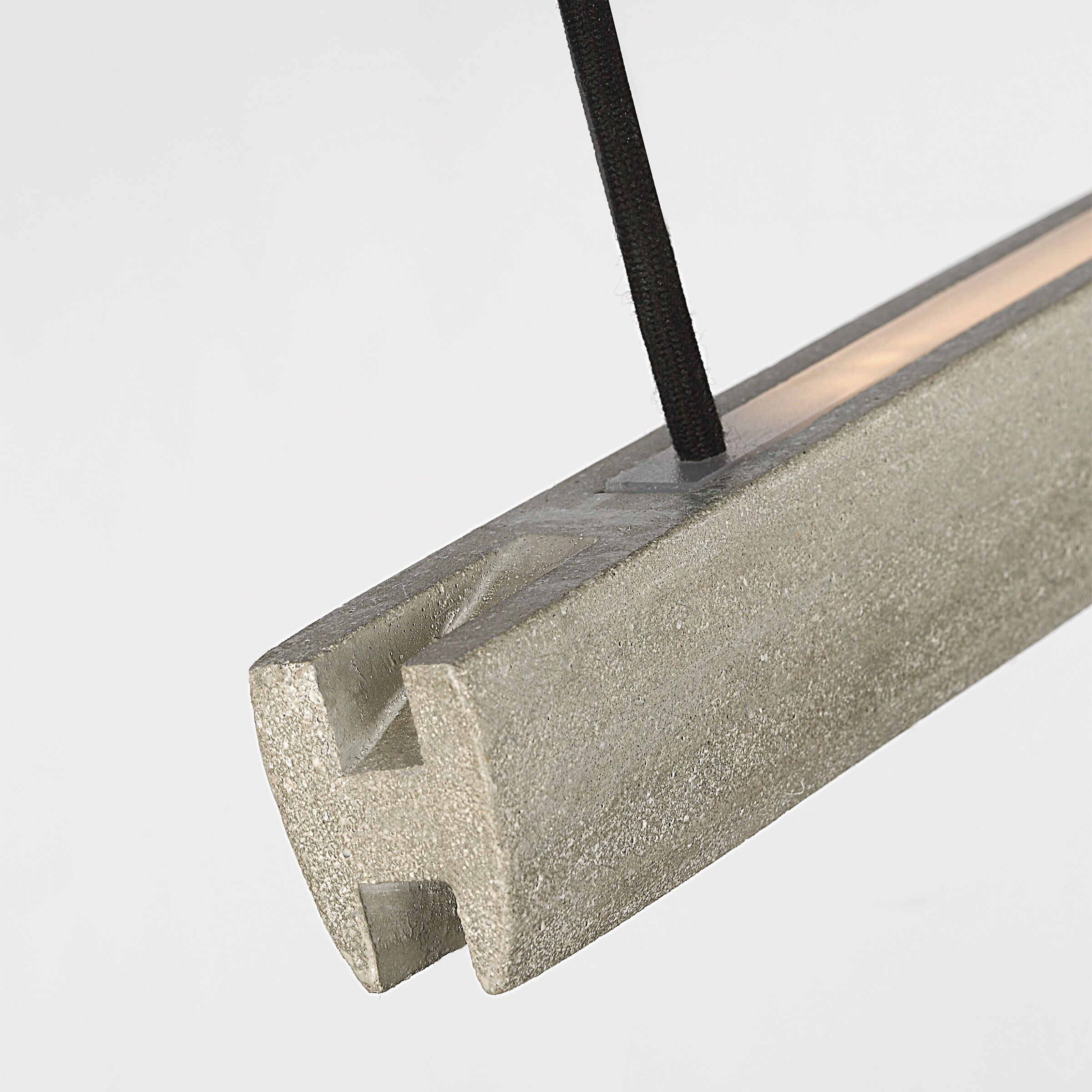 Mick De Giulio Lino LED 60 inch Honed Concrete Linear Chandelier Ceiling Light