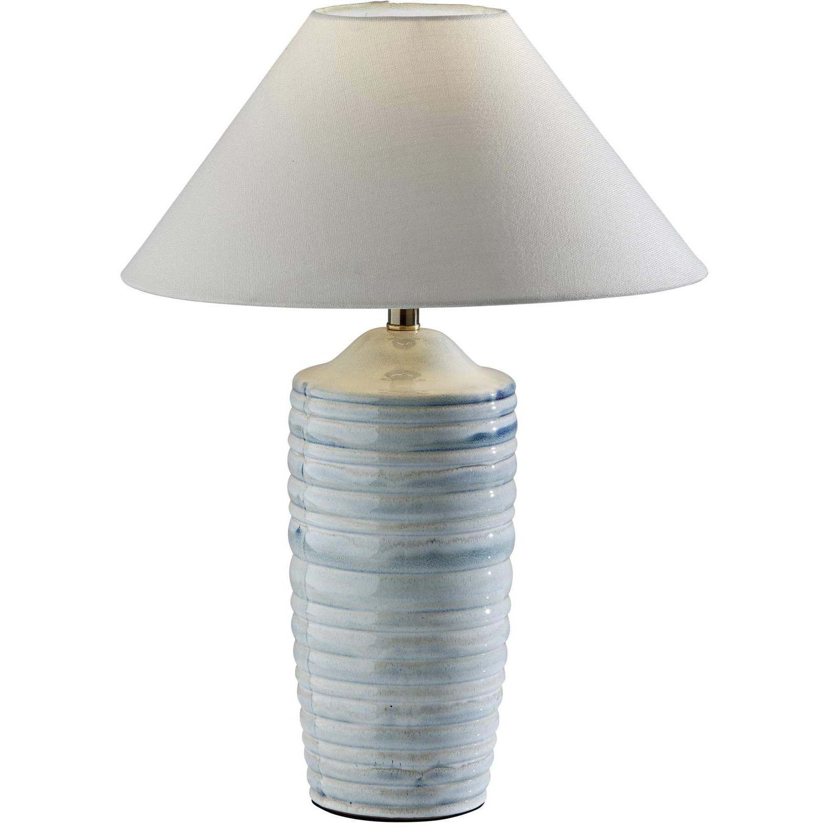 Catalina 25 inch 100.00 watt Light Blue Ribbed Ceramic Table Lamp Portable Light