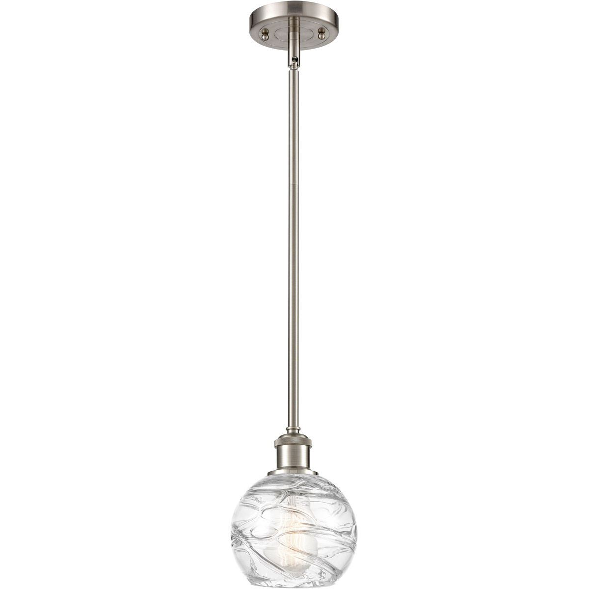 Ballston Small Deco Swirl 1 Light 6 inch Brushed Satin Nickel Pendant Ceiling Light, Ballston