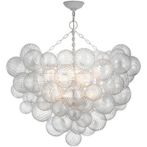Julie Neill Talia LED 37.75 inch Plaster White and Clear Swirled Glass Semi-Flush Mount Ceiling Light