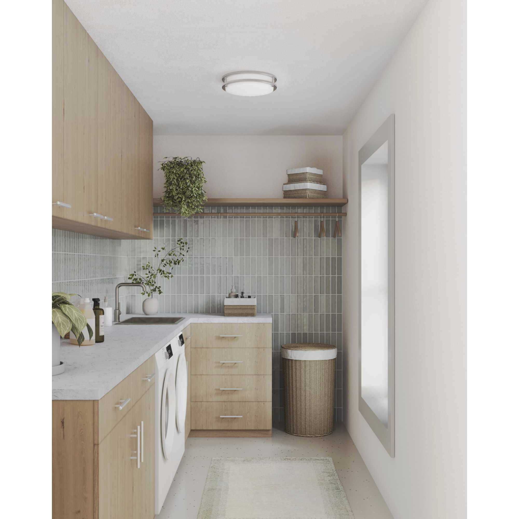 Abide LED LED 10.24 inch Brushed Nickel Flush Mount Ceiling Light, Small, Progress LED