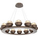 Cabochon LED 36.7 inch Burnished Bronze Chandelier Ceiling Light in Amber, 2700K LED