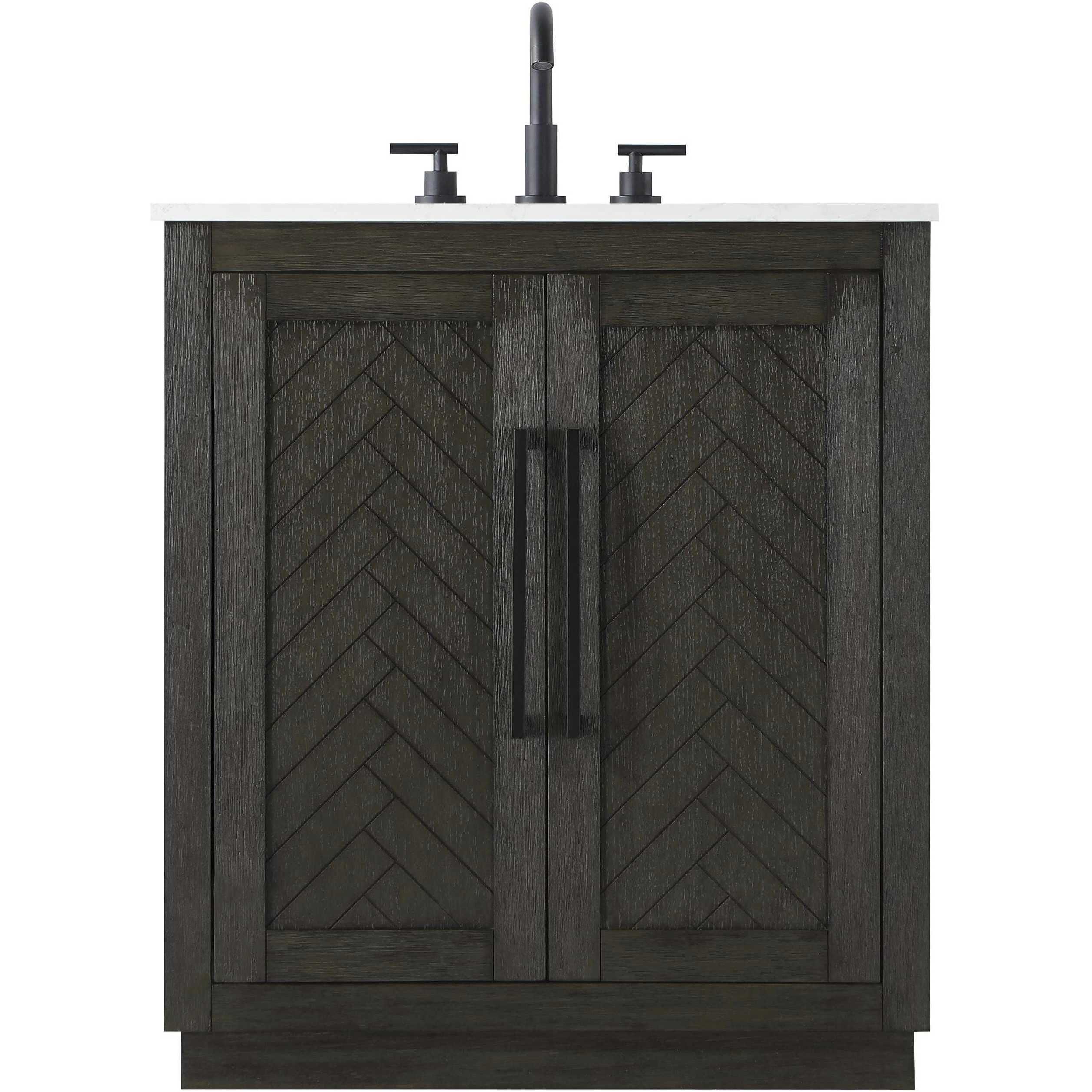 Chase 30 X 34 inch Chocolate Oak Bathroom Vanity Cabinet