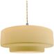 Radiance Collection - Tier Pendant Ceiling Light in Brushed Nickel, Replaceable Bulb, Beige Twist Cord, Muted Yellow, 14.5W x 5.25H, Form+Finish+Function
