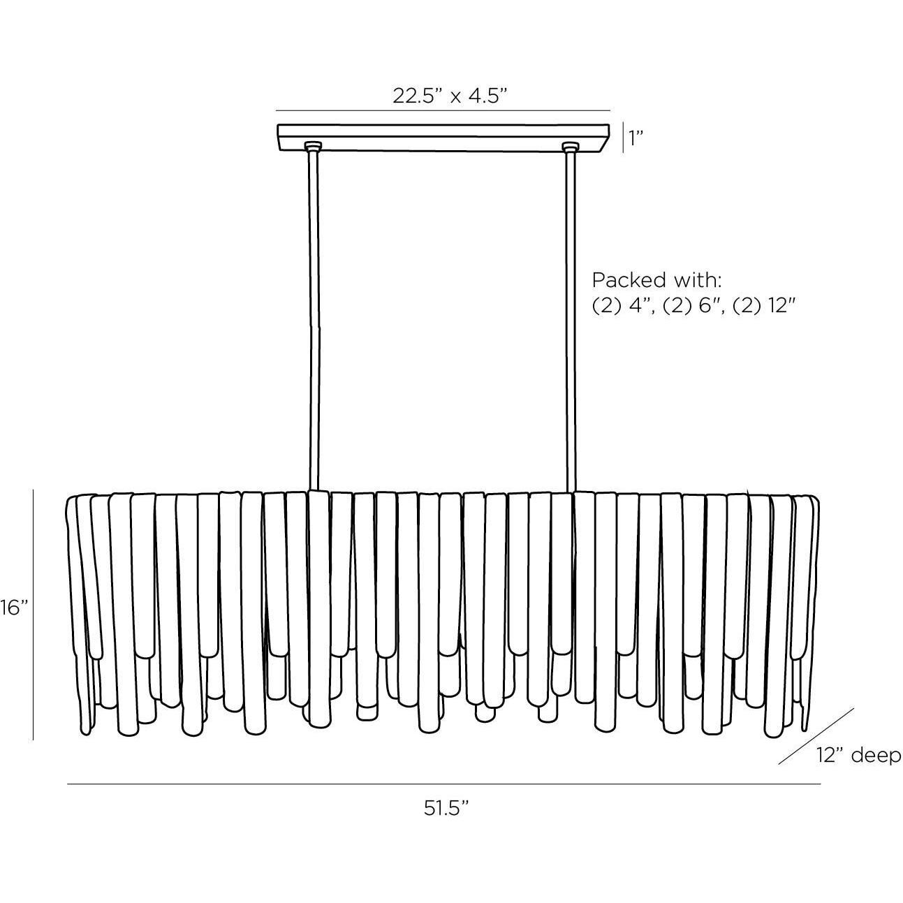 Leighton 7 Light 51.5 inch Smoke Luster Chandelier Ceiling Light