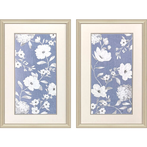 Blue Chinoiserie Blue and Gray Framed Art