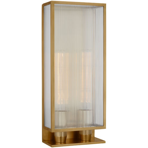 Barbara Barry York LED 24.25 inch Soft Brass Double Box Outdoor Sconce