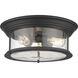 Sonna 3 Light 15.5 inch Matte Black Flush Mount Ceiling Light