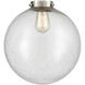 Nouveau 2 Beacon 1 Light 12 inch Brushed Satin Nickel Mini Pendant Ceiling Light in Incandescent, Seedy