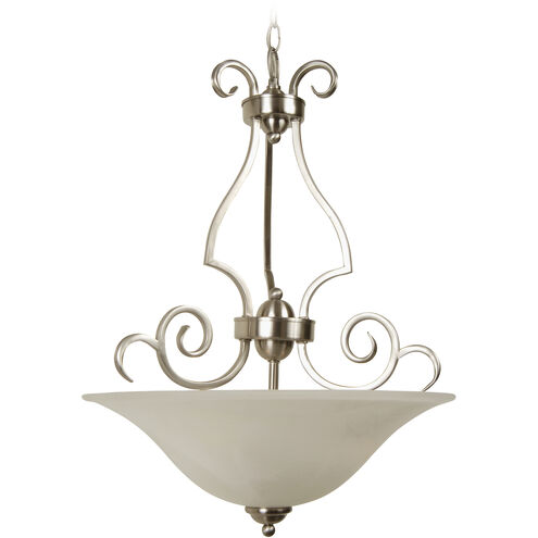 Cecilia 3 Light 18 inch Brushed Polished Nickel Pendant Ceiling Light in Alabaster Glass