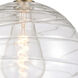 Ballston Deco Swirl 1 Light 14 inch Brushed Brass Pendant Ceiling Light