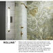 Rollins LED 31 inch Black with Heritage Brass Bath Light Wall Light in Black / Heritage Brass, Vertical