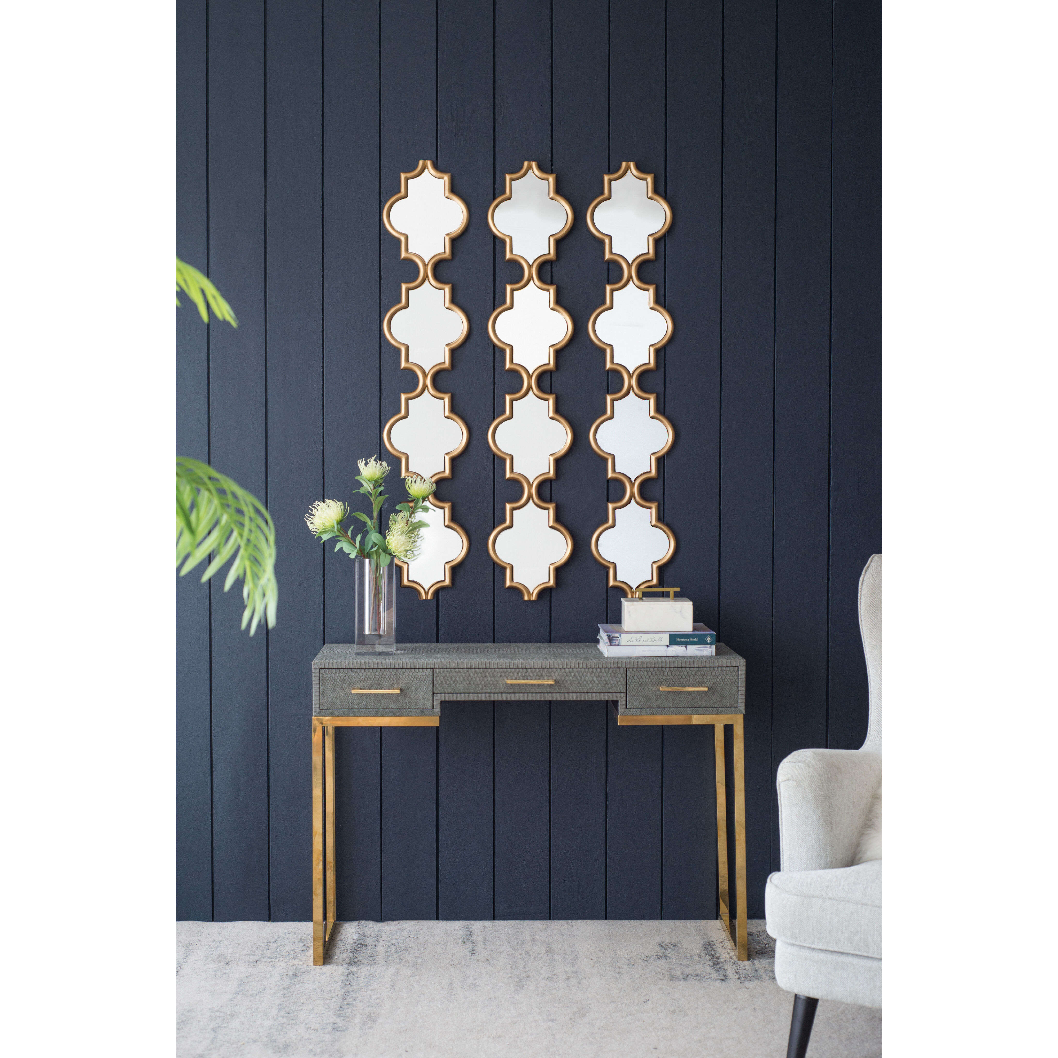 Madlyn 47 X 9.4 inch Gold Wall Mirror