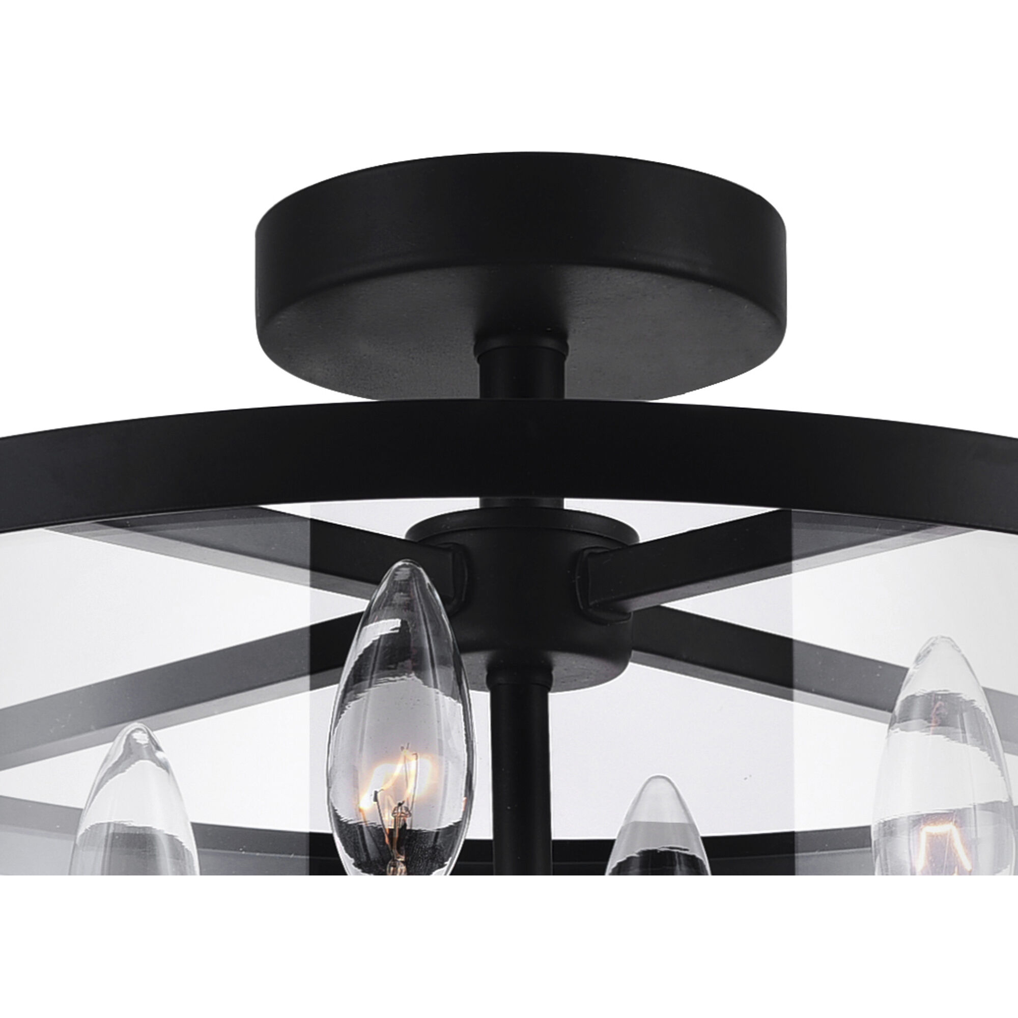 Miette 4 Light 18 inch Black Cage Flush Mount Ceiling Light