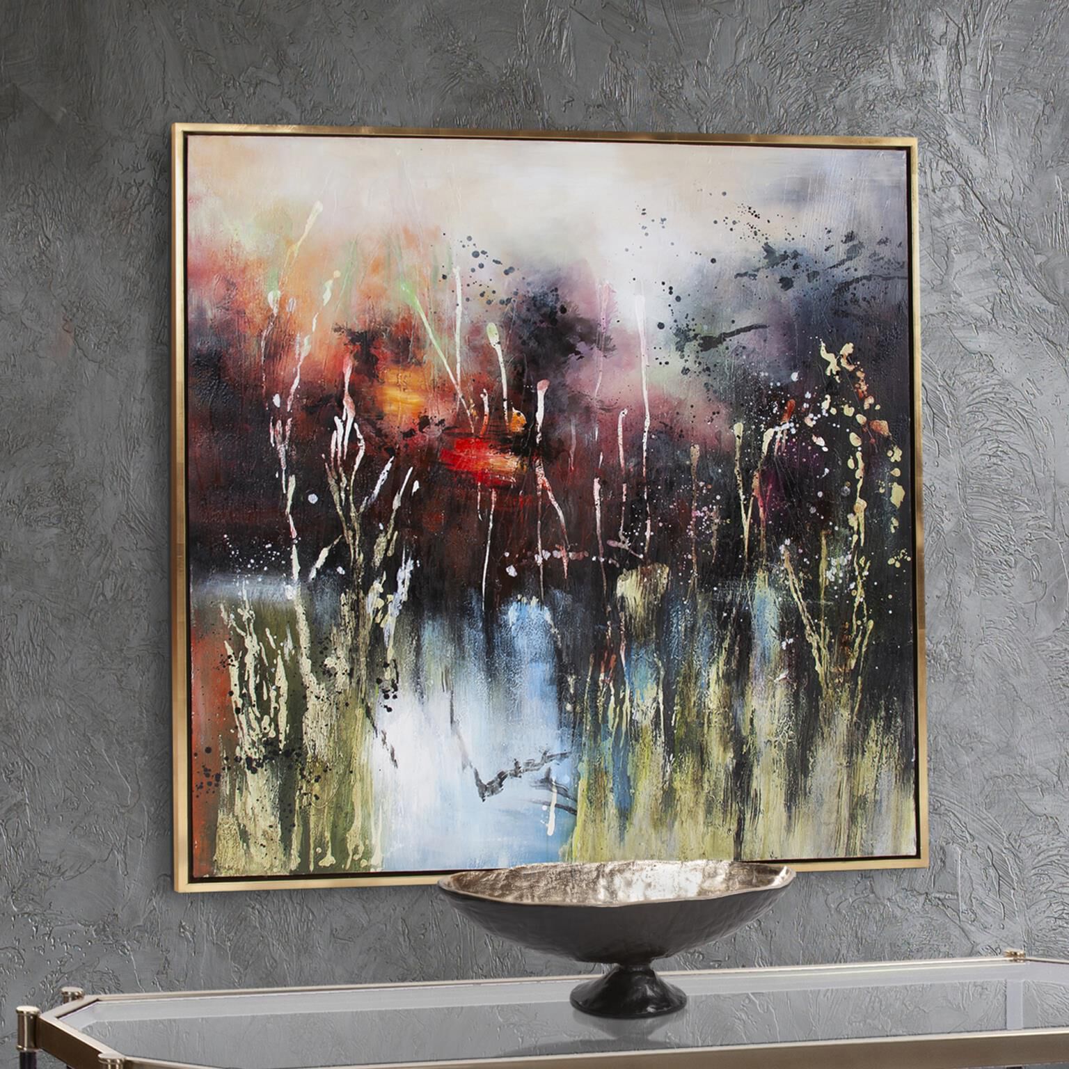 Fall Begins At The Farm 49.75 X 49.75 inch Hand Painted Original Art