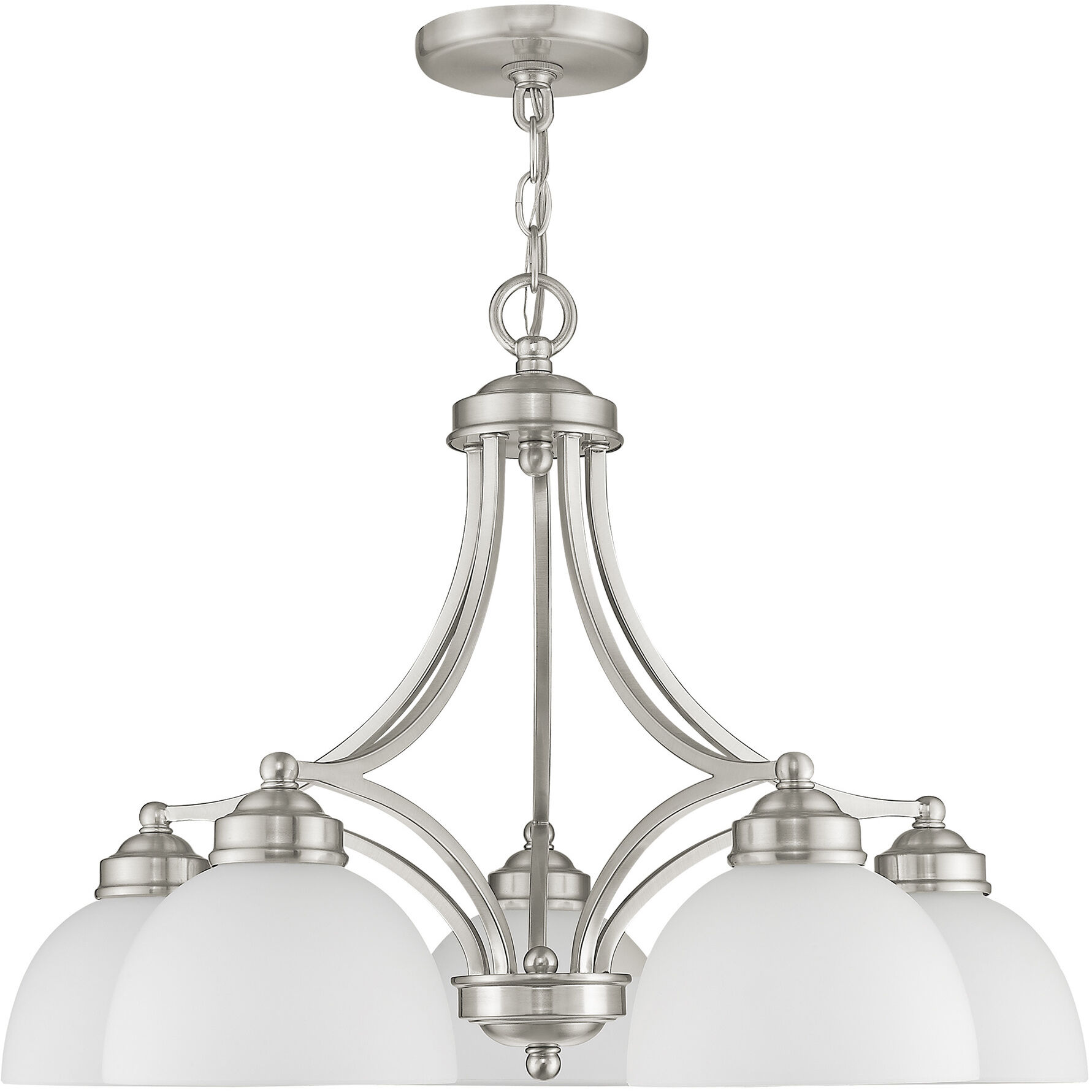 Somerset 5 Light 25 inch Brushed Nickel Chandelier Ceiling Light