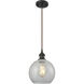 Ballston Athens 1 Light 8 inch Oil Rubbed Bronze Mini Pendant Ceiling Light in Clear Glass, Ballston