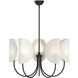 Alora Mood Seno 5 Light 32 inch Matte Black and White Cotton Fabric Chandelier Ceiling Light