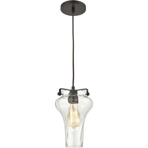 Volus 1 Light 7 inch Oil Rubbed Bronze with Clear Mini Pendant Ceiling Light