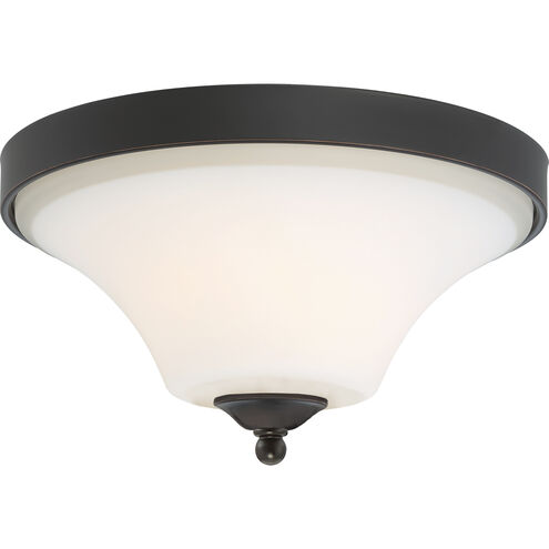 Fawn 2 Light 14.38 inch Mahogany Bronze Flush Mount Ceiling Light