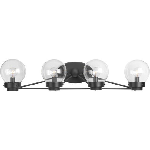 Spatial 4 Light 31 inch Matte Black Bath Vanity Wall Light, Design Series