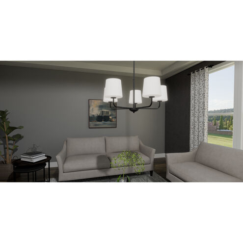 Gallagher 5 Light 28 inch Matte Black Chandelier Ceiling Light