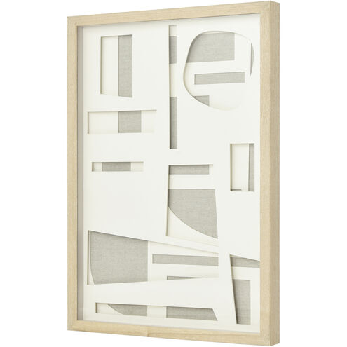 Paper Shadowbox Neutral with Light Oak Dimensional Wall Art