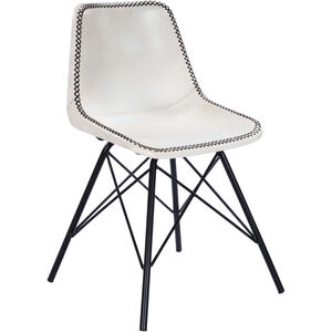 Inland White & Black Leather Accent Chair