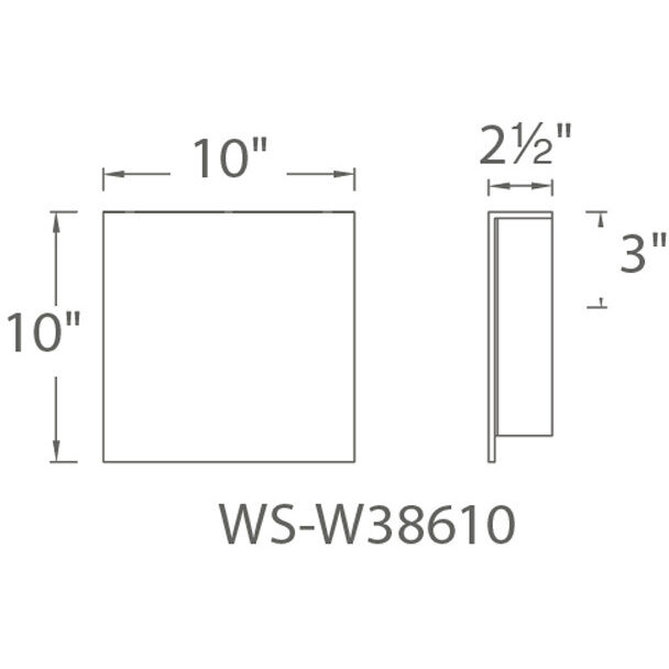 Square LED 10 inch Bronze Outdoor Wall Light in 10in.
