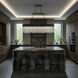 Matrix 12 Light 72 inch Matte Black and French Gold Linear Pendant Ceiling Light