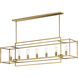 Gridline 7 Light 56 inch Natural Aged Brass Linear Pendant Ceiling Light