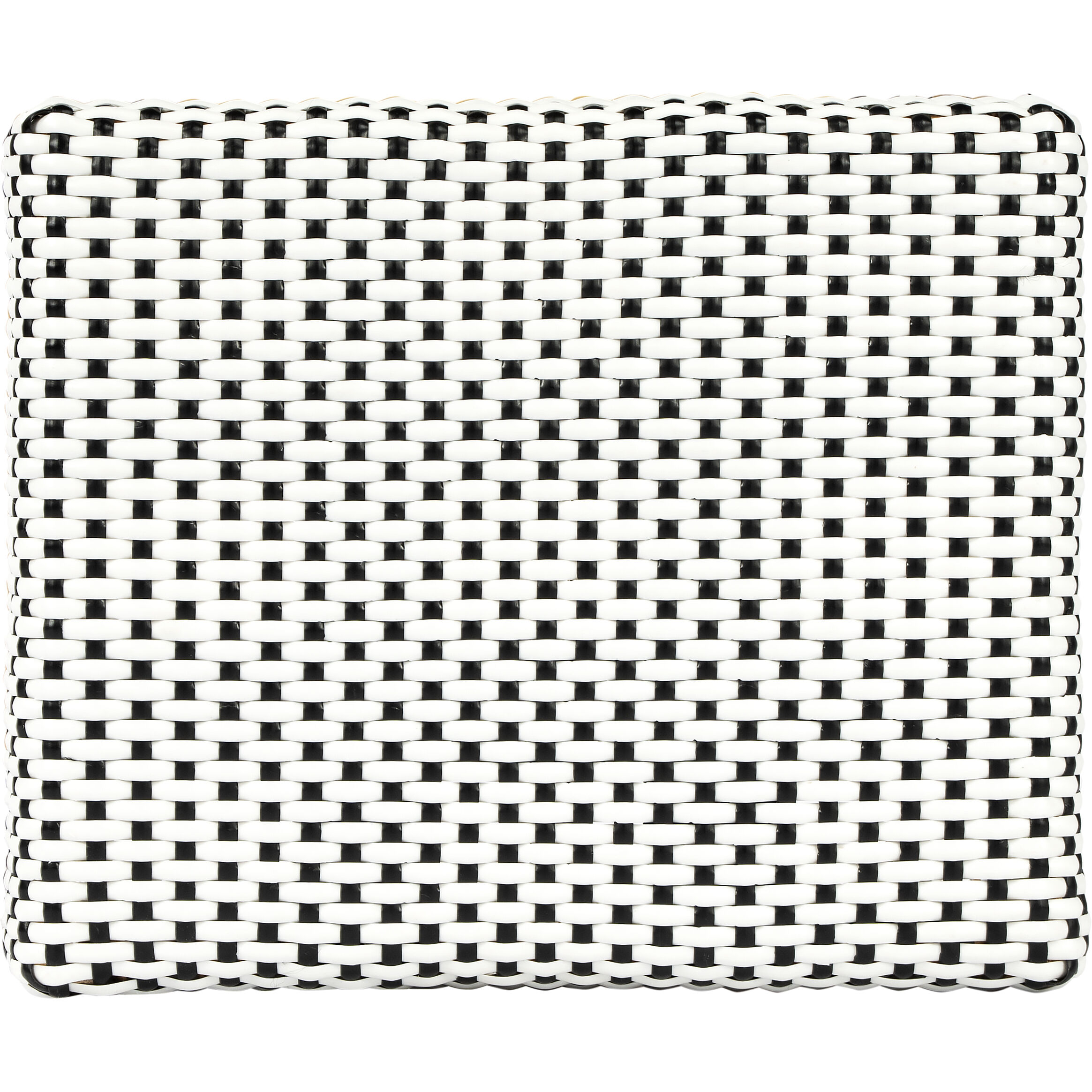 Robias Rectangular Rattan 24.5" Counter Stool in White and Black Dot