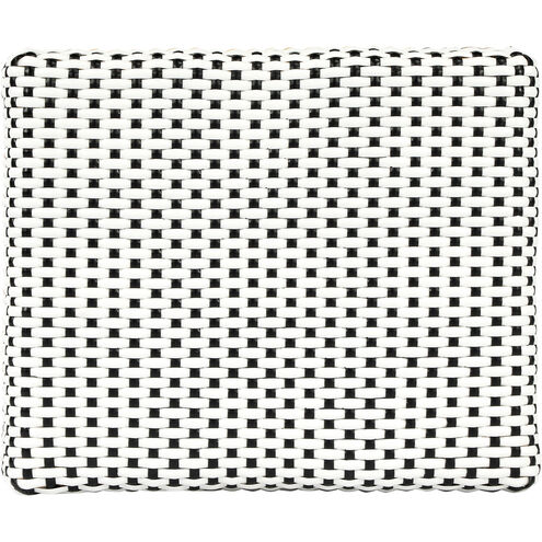 Robias Rectangular Rattan 24.5" Counter Stool in White and Black Dot