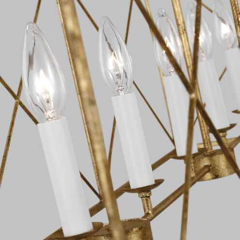 C&M by Chapman & Myers Beatrix 6 Light 46 inch Antique Gild Linear Lantern Pendant Ceiling Light