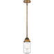 Nouveau 2 Dover 1 Light 5 inch Brushed Brass Mini Pendant Ceiling Light in Seedy Glass